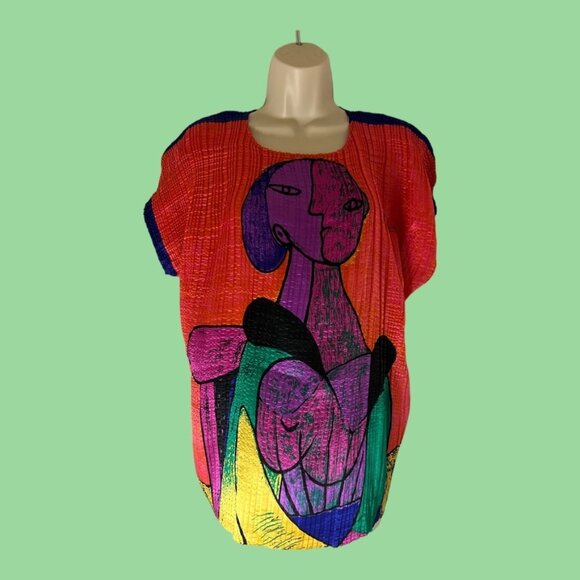 Valentina,PICASSO Design 2 sided TOP WEAR or FRAME IT Or PILLOW COVER  stretchy - Picture 1 of 10